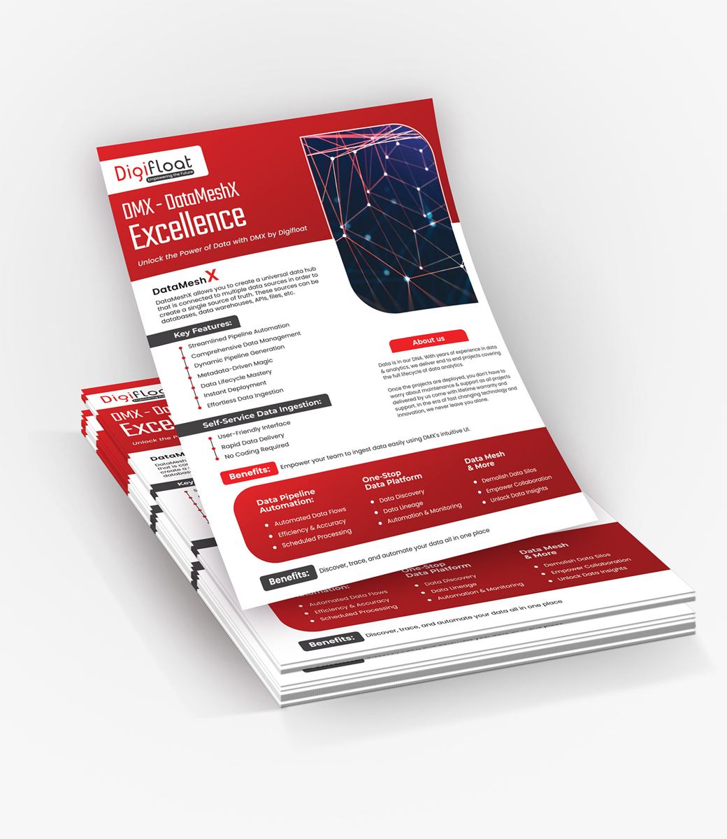 Digifloat DMX DataMatrix Excellence product flyer in red and white